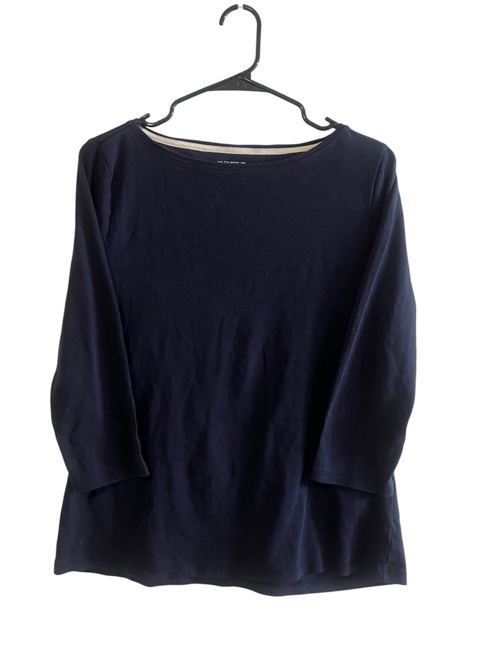 Talbots Navy Boatneck Long Sleeve Tee - Size Large Petite